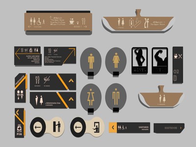 现代商城指示牌卫生间导标 su草图模型 (1)