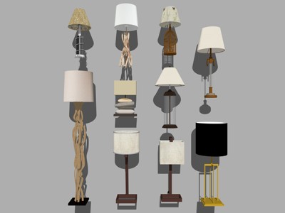 现代台灯 su草图模型