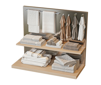 毛巾架_毛巾，洗漱用品卫生间用品su模型