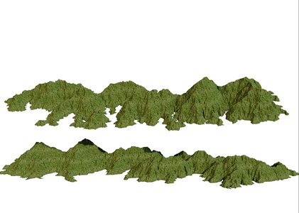 现代景观群山 山体地形 山地公园地形 山脉 背景远山 自然山体su模型