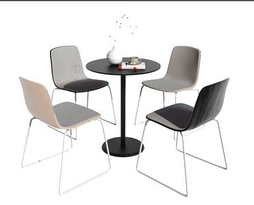 现代洽谈桌椅_休闲桌椅su模型