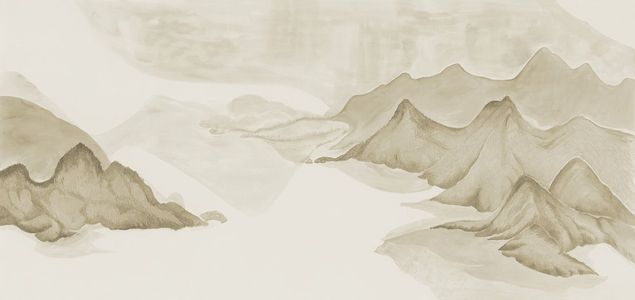 新中式山脉壁纸壁画背景画壁布 (2)