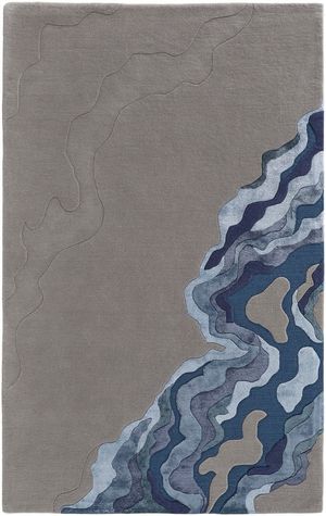 新中式抽象地毯流水水纹形状地毯抽象地毯 (12)