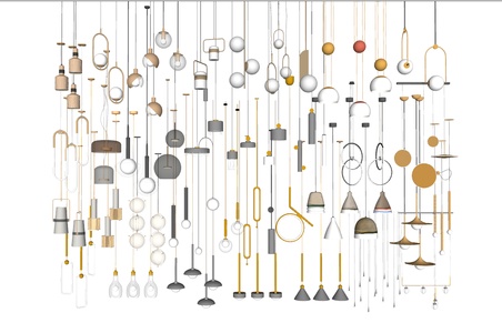 现代艺术吊灯SU模型