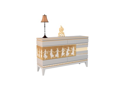 法式玄关柜餐边柜装饰柜SU模型