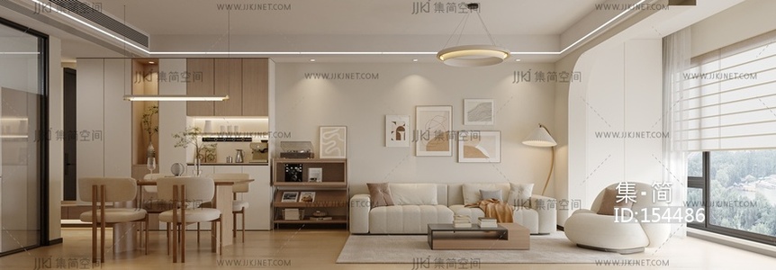 现代客餐厅su模型