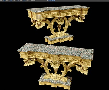 法式古典雕花 端景台 端景柜3D模型3d模型下载