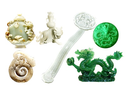 中式挂件_玉器翡翠剪影中式摆件装饰品玉如意3D模型