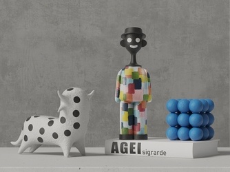 现代其他摆件_现代桌面异形雕塑SU模型