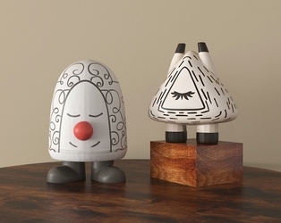 现代雕塑摆件_现代雕塑摆件_孟菲斯雕塑摆件SU模型