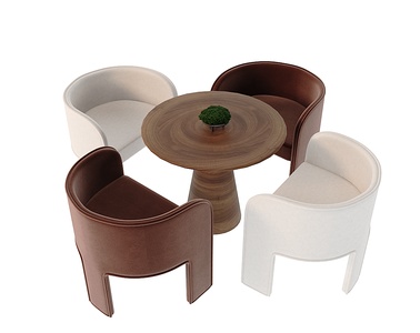 现代洽谈桌椅_咖啡桌椅_餐桌椅_休闲桌椅3D模型