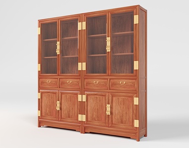 中式书柜中式古典书柜装饰柜3D模型
