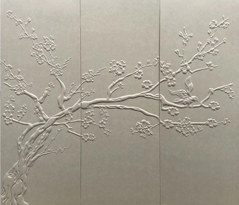床头梅花花瓣皮革凹凸背景硬包浮雕硬包皮革硬包背景墙 (11)