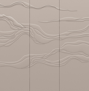 新中式浅咖色浮雕硬包背景墙贴图ID_1136091821