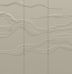 新中式杏子灰浮雕硬包背景墙贴图I (1)