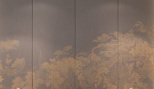 新中式床头沙发背景画屏风画壁纸壁布 (21)