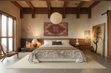 现代民宿客房SU模型