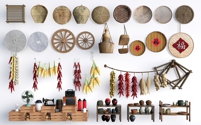 现代农具小品_农耕小品_乡村小品SU模型