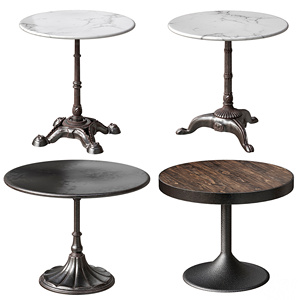 欧式金属大理石咖啡桌圆形边桌圆形桌子3D模型