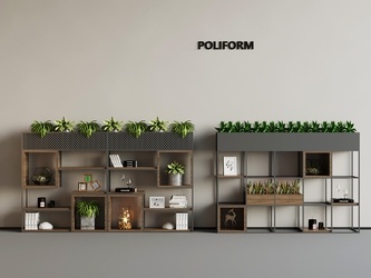 工业其他柜子_工业风绿植隔断柜SU模型