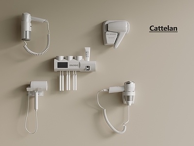 其他卫浴小件_吹风机_牙刷_牙膏_挂件SU模型