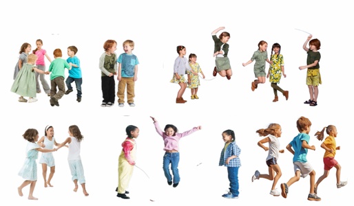 儿童人物小孩2d人物su模型