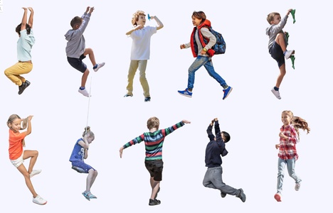 儿童_小学生_初中生_玩耍_攀岩SU模型