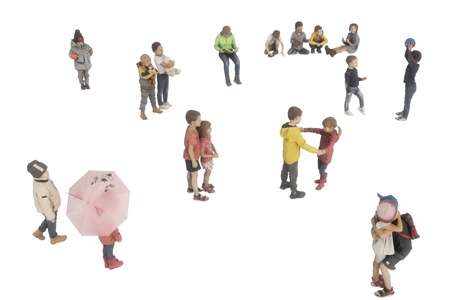 儿童_小学生_儿童玩耍人物SU模型