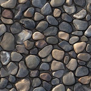 现代自然地面_碎石_彩色石头_鹅卵石地面_庭院景观_砾石铺路贴图