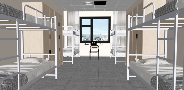 现代宿舍，学生宿舍SU模型