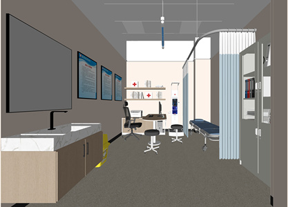 现代医院诊疗室医院诊所诊室柜SU模型
