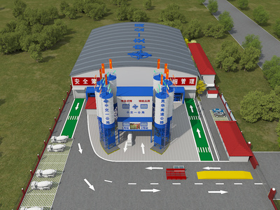 现代工业厂房3D模型