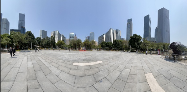 13珠江新城城市休闲广场天际线全景贴图