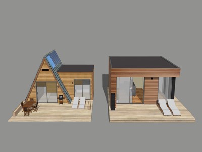 中式风格住宅景观木屋休闲亭 su草图模型