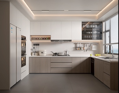 现代厨房SU模型