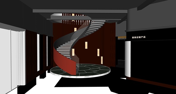 楼梯，旋转楼梯su模型