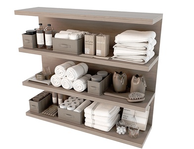 现代洗浴用品_卫浴摆件_洗护用品_毛巾架3D模型