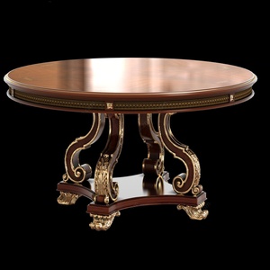欧式古典餐桌 端景台圆形摆台3D模型