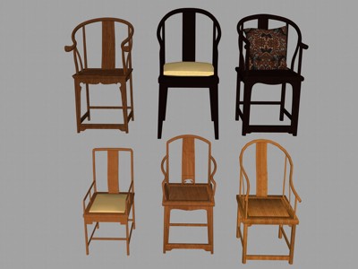 中式太师椅合集 su草图模型