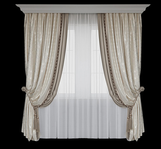 美式欧式通用窗帘3D模型