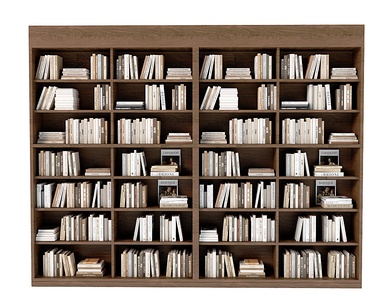 现代书籍书柜3D模型3d模型下载