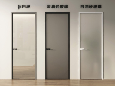 现代单开门磨砂玻璃门3D模型
