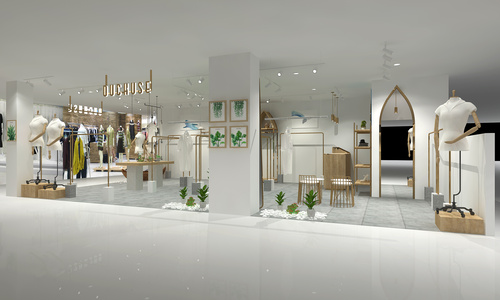 现代商场服装店3d模型