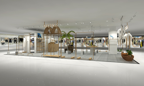 现代商场服装店3d模型