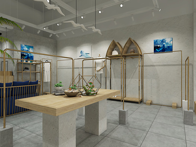 商场中岛服装店3d模型