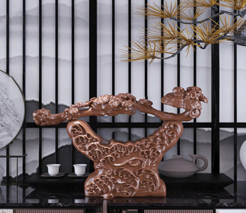 新中式雕塑_灵芝如意_装饰摆件3D模