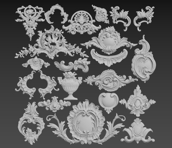 简欧雕花欧式雕花角花3D模型3d模型下载