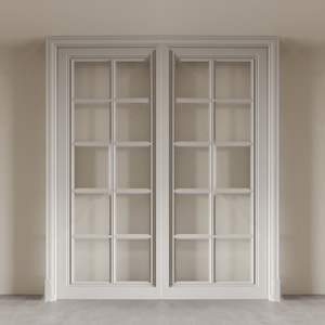 奶油简约双开门_玻璃门_厨房门_阳台门_双开门su模型