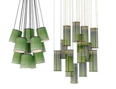 现代新中式艺术吊灯su模型