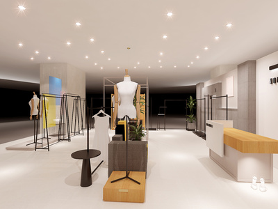 现代服装店商场中岛店 3d模型 (1)